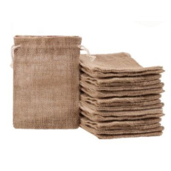 20x Jute Bag with drawstring Burlap linen