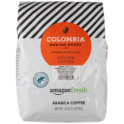 Amazon Fresh Colombia Ground Coffee, Medium Roast donut hazelnut dark light breakfast sweet tea