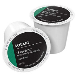 Amazon Solimo Hazelnut, Light Roast, Keurig K-Cup Coffee Pods, box of 100 k-cups